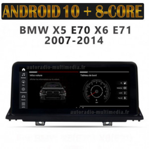 autoradio multimedia android 10 octa-core pour BMW X5 E70 X6 E71