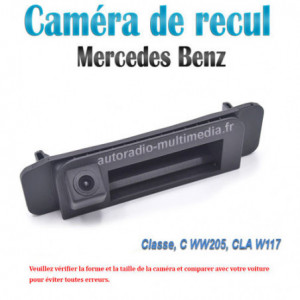 Caméra de recul poignée de coffre Mercedes Classe C W205, CLA W117