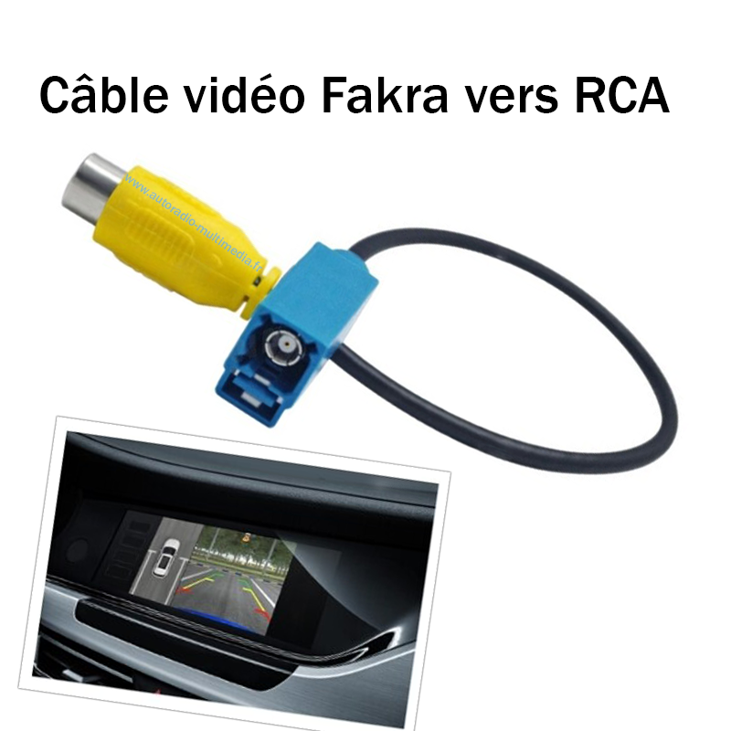 Câble adaptateur vidéo Fakra  vers RCA