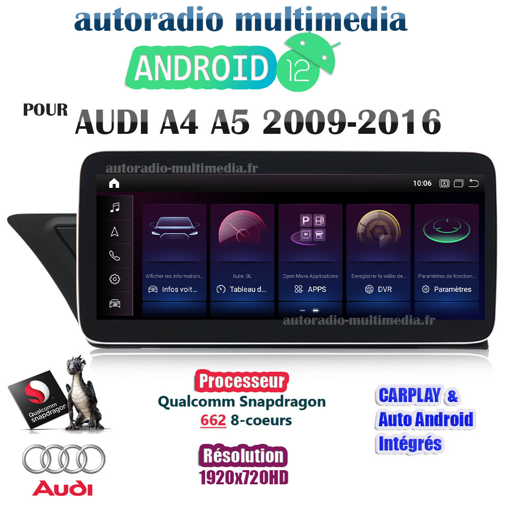 autoradio multimedia ecran gps pour audi a4 a5 2009 2010 2011 2012 2013 2014 2015 2016 2017 2018 2019